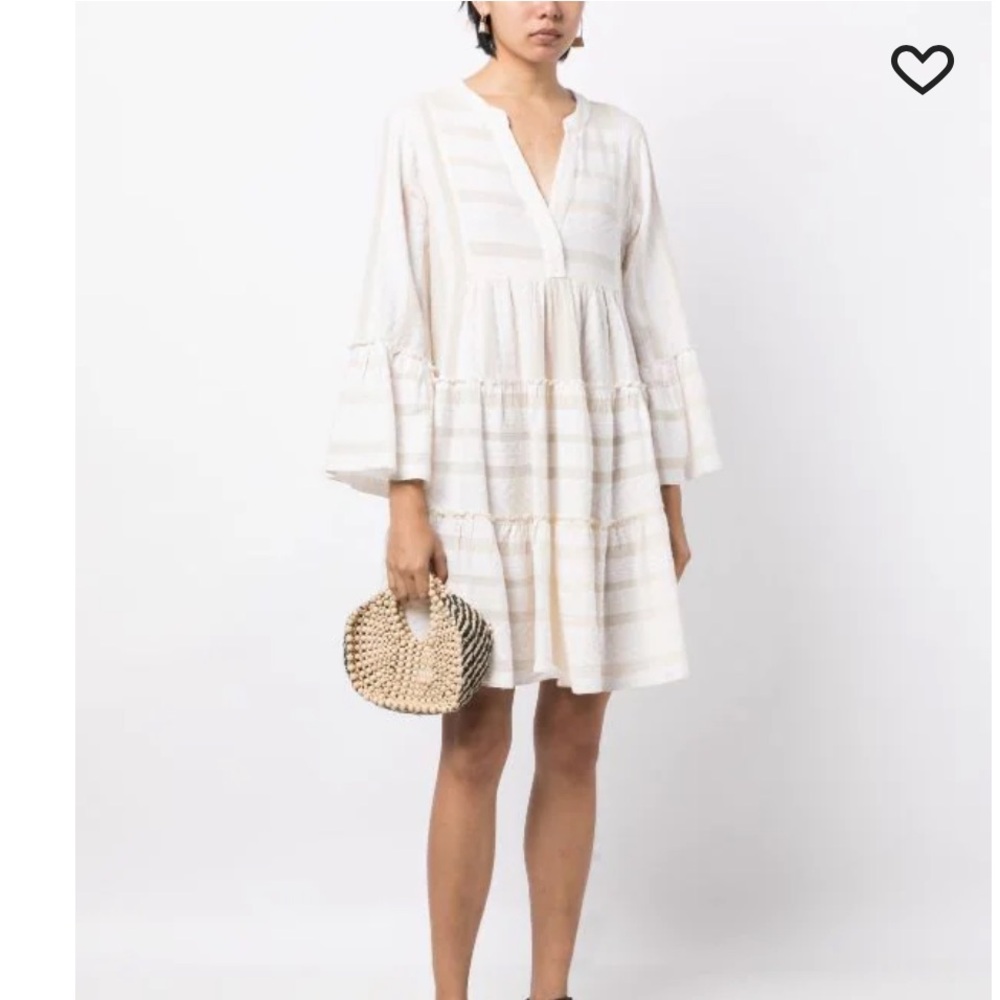 Devotion TWINS White and Cream Long Sleeve Dress